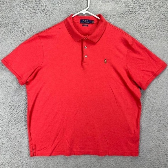 Polo Ralph Lauren Polo Shirt Adult Extra Large Coral Classic Fit Pony Rugby Mens